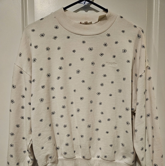LEVI'S Mockneck sweatshirt with cute flowers Size XS - Picture 1 of 5